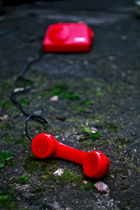 Close-up of red toy car