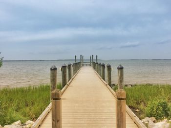 View of pier on sea