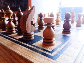 Close-up of chess pieces