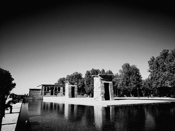 Reflection of building in water