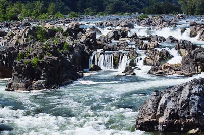 Scenic view of waterfall
