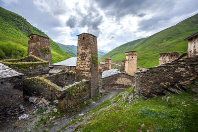 Old building against cloudy sky