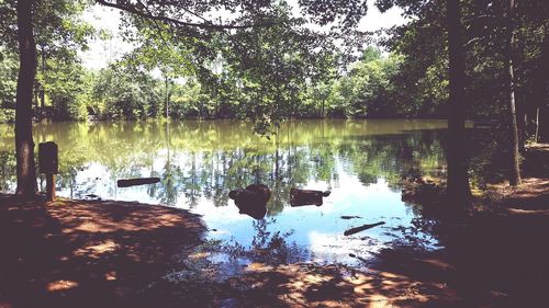 Scenic view of calm lake