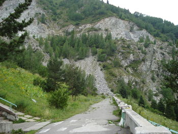 Scenic view of mountain road