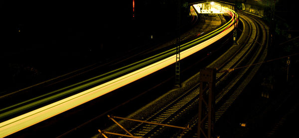 Railroad track at night