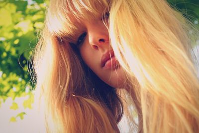 Close-up portrait of young woman