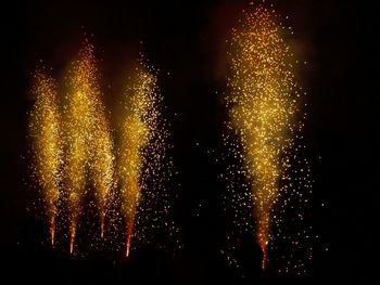 Firework display at night