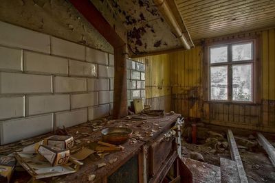 Interior of abandoned building