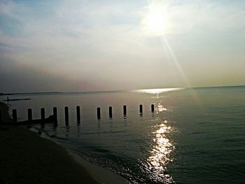Scenic view of sea at sunset