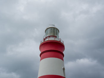 Low angle view of lighthouse against sky