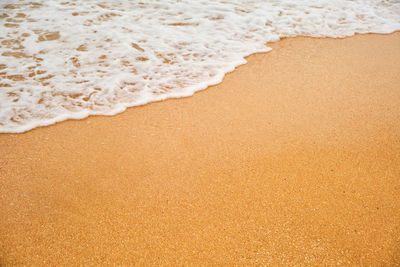 Top view over beach sea. beautiful sea waves.