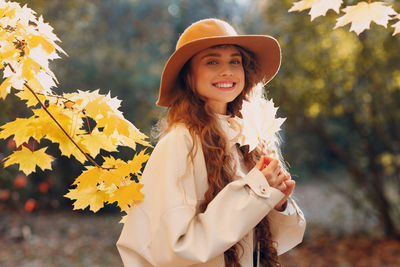 Young woman wearing hat