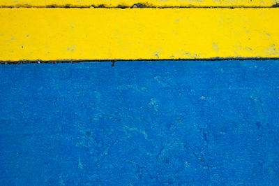 Full frame shot of yellow and blue wall