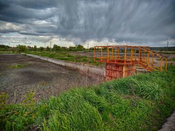 Panoramic shot of land against sky