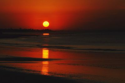 Scenic view of sea during sunset
