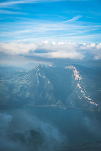 Aerial view of sea against sky