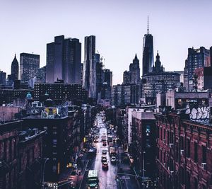 View of skyscrapers in city