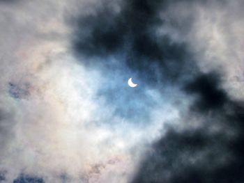 Low angle view of moon in sky
