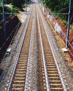 High angle view of railway tracks