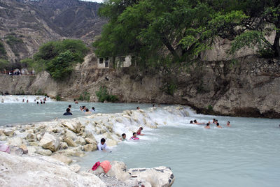 Tourists enjoying at beach