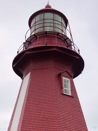 Low angle view of lighthouse against sky