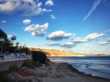 Scenic view of beach against sky