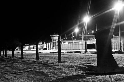 Illuminated built structure at night