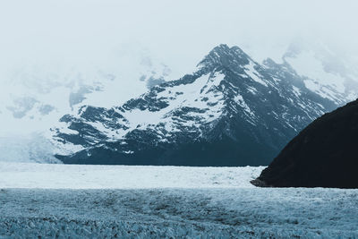 View of mountains and perito moreno glacier