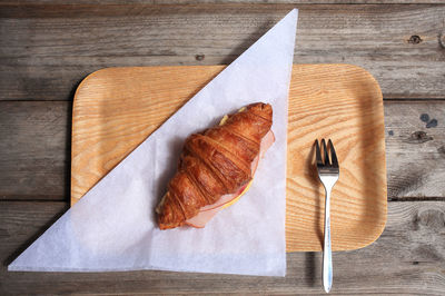 High angle view of food on table