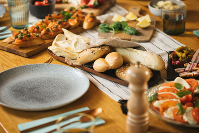 Whole table of home-prepared healthy food