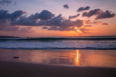 Scenic view of sea at sunset