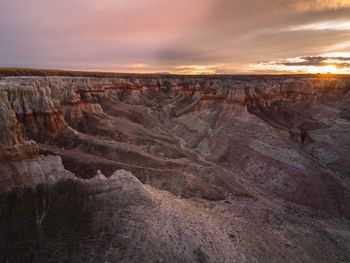 View of rock formations at sunset