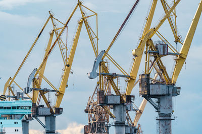 Cranes at construction site