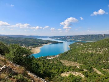 High angle view of landscape against sky