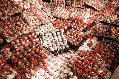 Full frame shot of fish for sale in market