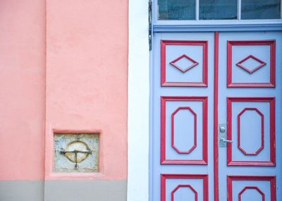 Close-up of closed door of building