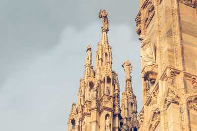 Low angle view of temple building against sky