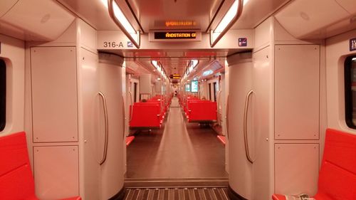 Interior of bus