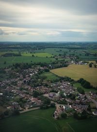 High angle view of landscape against sky