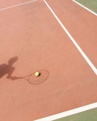 High angle view of ball on field