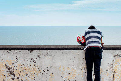 View of sea against blue sky