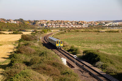 Single railway line with train