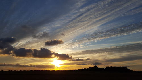 Silhouette of landscape at sunset