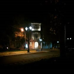 View of illuminated street light at night