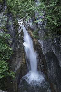 Scenic view of waterfall