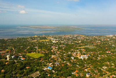 Top view of jaffna is the northernmost city in the tropical island of sri lanka .
