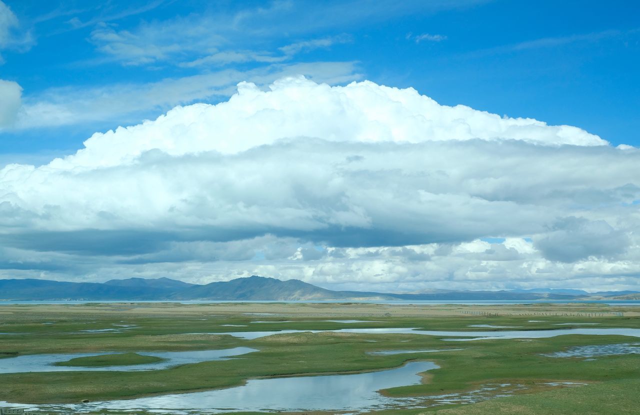 cloud - sky, sky, scenics - nature, tranquility, tranquil scene, beauty in nature, water, day, environment, non-urban scene, no people, landscape, nature, lake, green color, idyllic, mountain, outdoors, land