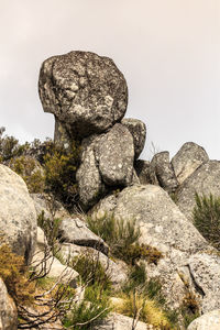 View of rock formation against sky