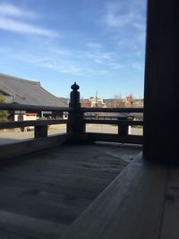 View of bridge in city against sky