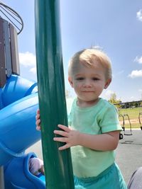 Portrait of cute boy smiling